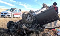 Aksaray'da takla atan otomobilin sürücüsü yaralandı