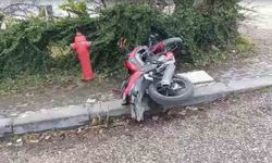 Ankara'da motosiklet sürücüsü köpeğe çarpmamak isterken kaza yaptı