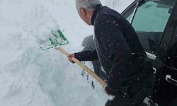 Bahçesaray'da çığ faciası son anda atlatıldı: Araçtaki aile ölümden döndü