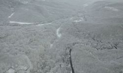 Beyaz örtüyle kaplanan Sarıyer havadan görüntülendi