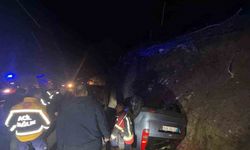 Kazdağları yolunda otomobil takla attı