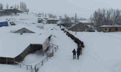 Keçi sürüsü 4 saatlik zorlu yolculukla köye ulaştırıldı