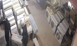 Klimayı çalarken önce kameraya, sonra polise yakalandılar