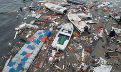 Tuzla'da fırtınanın ardından kalan manzara havadan görüntülendi