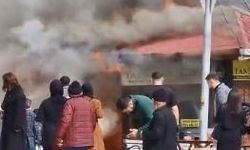 Artvin'de taksi durağında çıkan yangın paniğe neden oldu