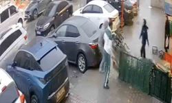 Başakşehir'de market önünde palet hırsızlığı kamerada