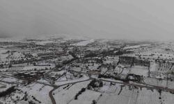 Beyaza bürünen Elazığ havadan görüntülendi