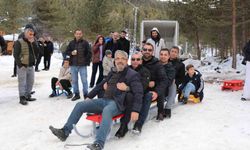 Erzurum'da kızaklarla kıyasıya yarış