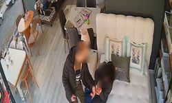 Eşini mobilya mağazasında darbetti: O anlar kamerada