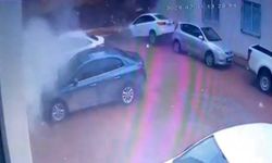 Gaziantep'te istinat duvarının çöktüğü anların görüntüsü ortaya çıktı