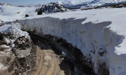 Kar iş makinelerinin boyunu aştı, kapalı yollar böyle açıldı