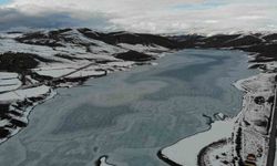 Sadak Baraj Gölü buz tuttu