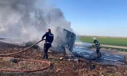 Şanlıurfa'da devrilen yakıt yüklü tır alev topuna döndü: 1 yaralı