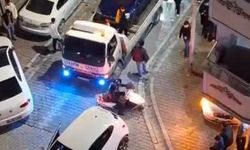 Ses sistemli araç yükledikleri çakarlı çekiciyle trafiği felç eden magandalar kamerada