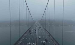 15 Temmuz Şehitler Köprüsü'nde havadan sis manzarası