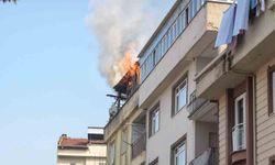 Bursa'da apartman terasında yangın paniği