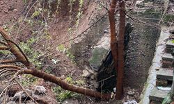 Bursa'da yağış sonrası istinat duvarı çöktü