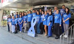 Dünyada en sık görülen 3. kanser türüne mavi tişörtlerle dikkat çektiler