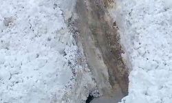 Hizan'da köy yoluna çığ düştü