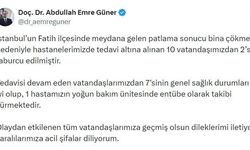 İstanbul İl Sağlık Müdürü Doç. Dr. Abdullah Emre Güner: 'Tedavi altına alınan 10 vatandaşımızdan 2'si taburcu edilmiştir'