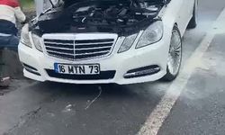 Lüks otomobil küle dönmeden söndürüldü