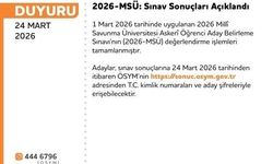 MSÜ sonuçları açıklandı