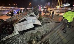 Takla atan araçlardan burunları dahi kanamadan çıktılar