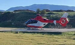 Ambulans helikopter kalp krizi geçiren hasta için havalandı