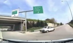 Bursa'da ters yönden giren sürücü kamerada