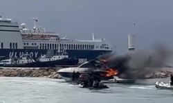 Çeşme'de motoryatta yangın paniği