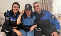 Polis olma hayali kuran İrem'e doğum gününde üniforma sürprizi