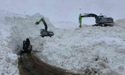 Şırnak'ta çığ düşen yolda çalışmalar devam ediyor