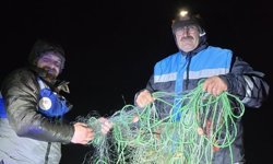 Suğla Gölü'nde kaçak avcılığa geçit yok: 800 metrelik ağ imha edildi