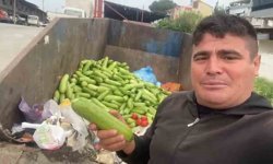 Toptancı halinde çöpe atılan sebzelere tepki