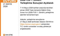 2026-TUS 1. Dönem yerleştirme sonuçları açıklandı