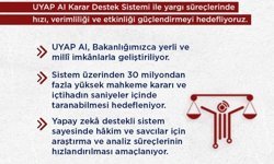 Bakan Gürlek: 'UYAP AI Karar Destek Sistemi'ni hayata geçiriyoruz'