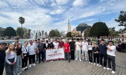 Düzceli gençler Haliç'te kürek çekti
