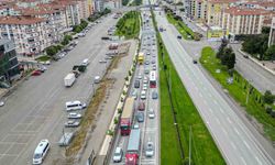Karadeniz yolunda bayram yoğunluğu havadan görüntülendi