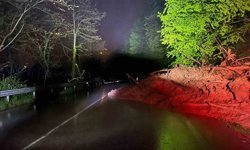 Ordu'da heyelan nedeniyle yol ulaşıma kapandı