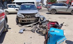 Otomobil ile motosiklet çarpıştı: 1 yaralı