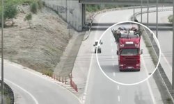 Otoyolda kuralları hiçe sayan sürücüler dron kamerasına yakalandı