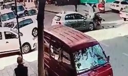 Tekirdağ'da iki kişinin yaralandığı kaza kamerada