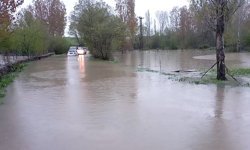 Tokat'ta Çekerek Irmağı taştı, yollar ve tarlalar sular altında kaldı