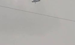 Askeri helikopter dolu ve yağmura yakalandı