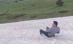 Haziran ayında kar eğlencesi görüntülendi