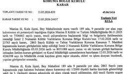 Kula'da tarihi yapı kalıntısının bulunduğu alan sit alanı olarak tescillendi