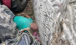 Kullandığı traktörün altında kalan çiftçi ağır yaralandı