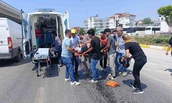 Yağ dökülen yolda kayarak 50 metre sürüklenen motosikletli yaralandı