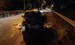 Kontrolden çıkan araç refüje çarptı: Sürücü yaralandı
