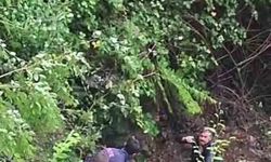 Şarampole uçan araçtan fırlayan sürücü yaralandı